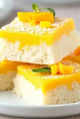 Delicious homemade mango coconut bars ready to be enjoyed