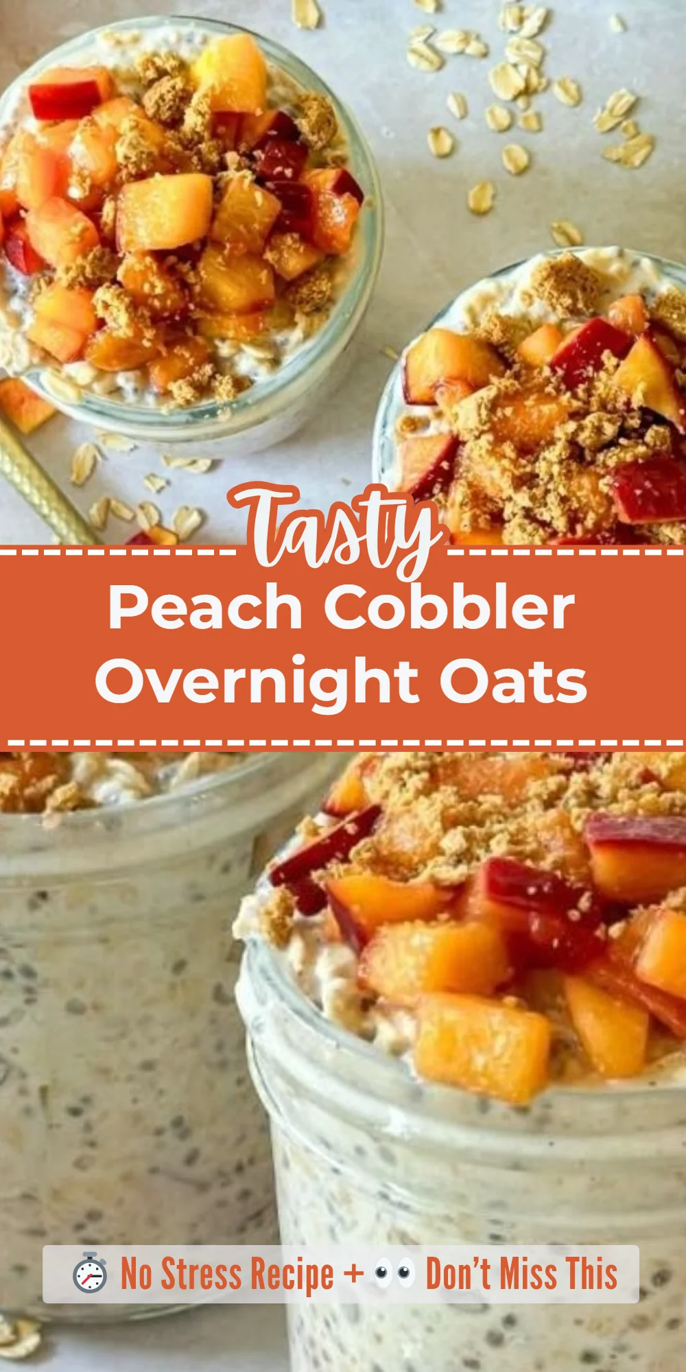 Peach Cobbler Overnight Oats