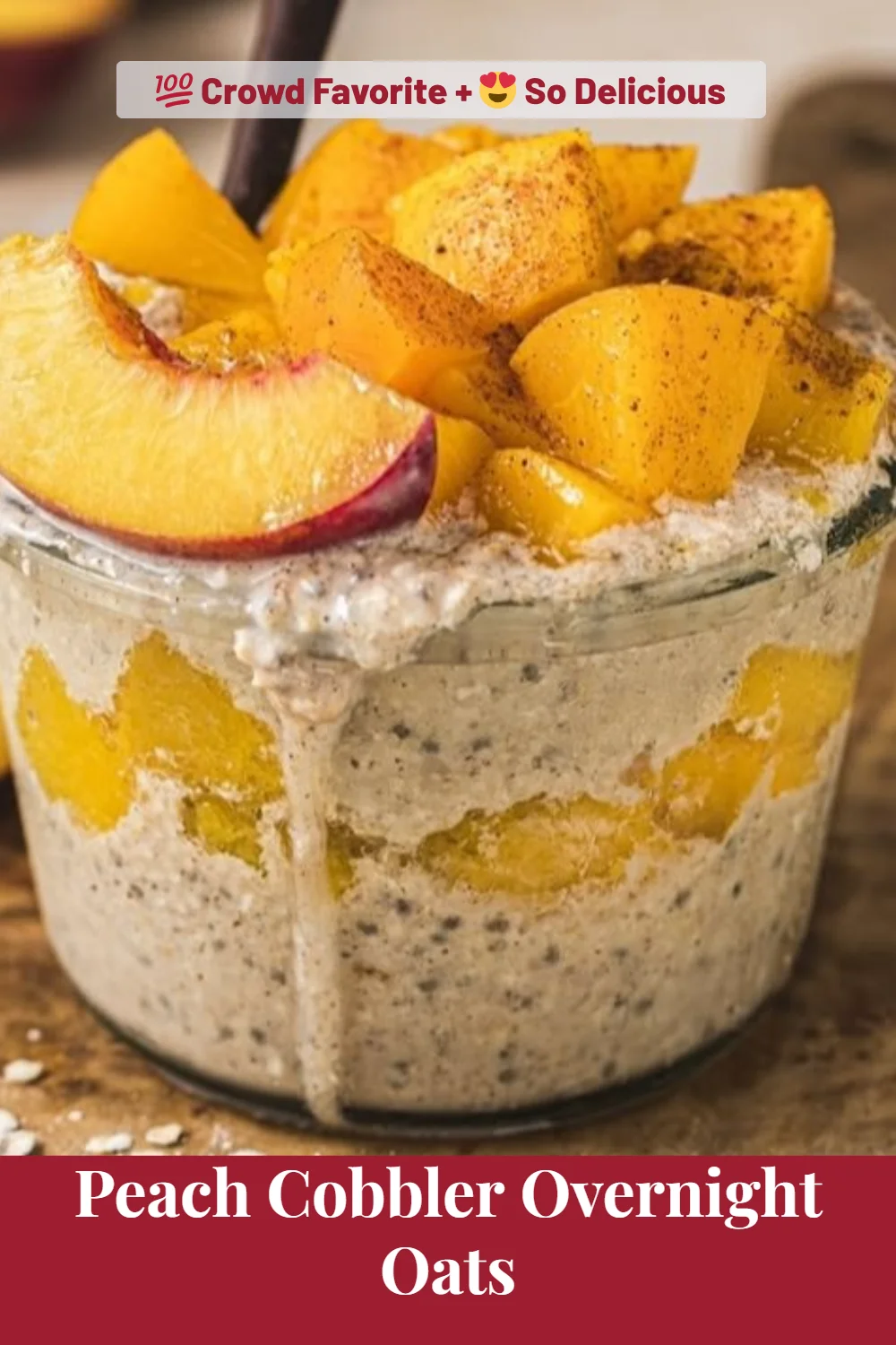 Peach Cobbler Overnight Oats