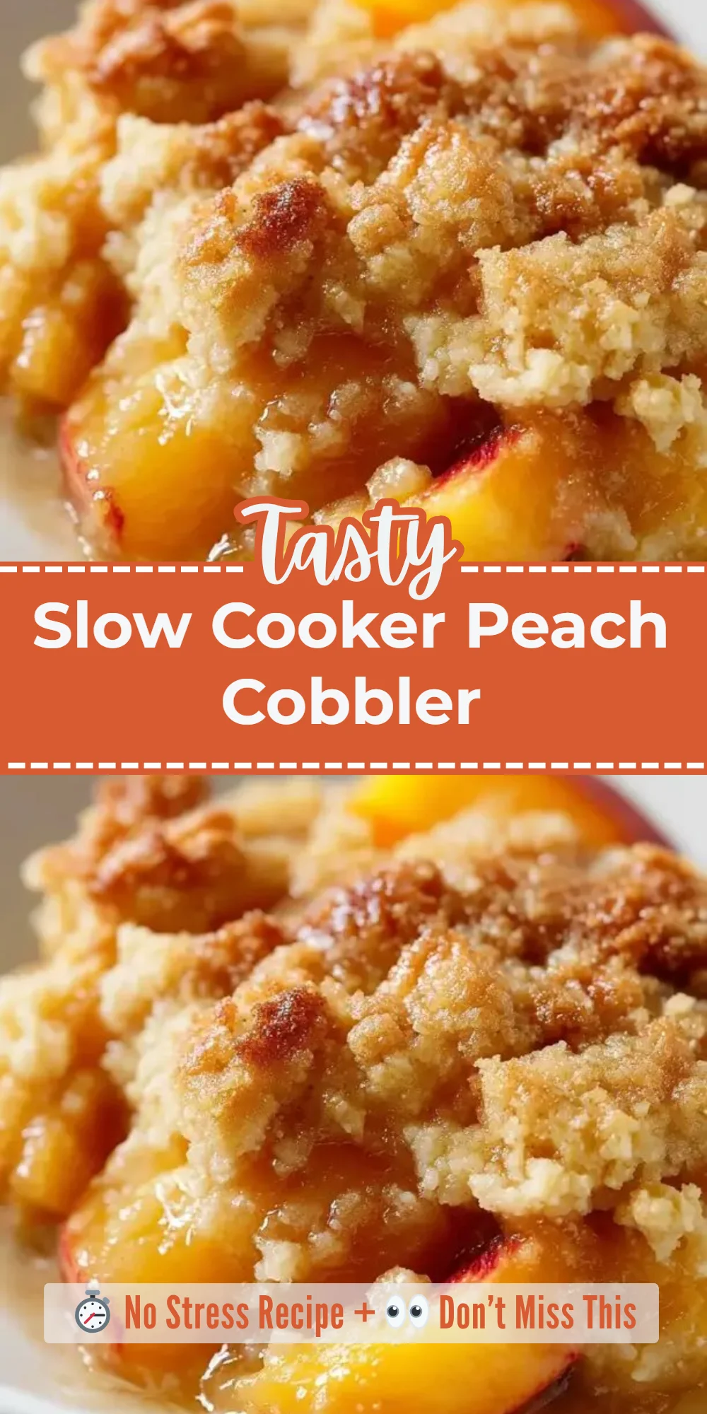 Slow Cooker Peach Cobbler