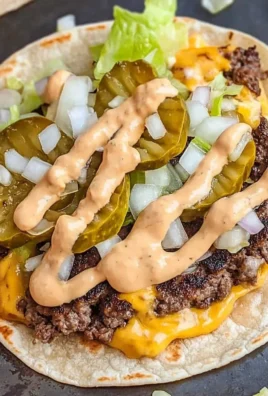 Delicious Smash Burger Tacos topped with fresh ingredients and served in a crispy shell.