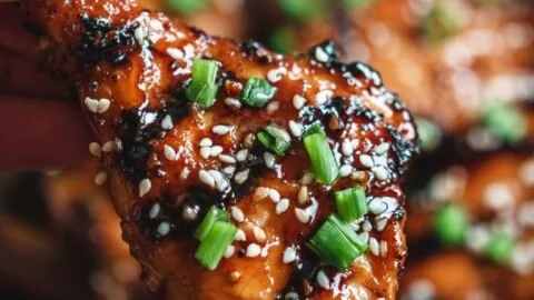 Asian chicken marinated in a flavorful sauce with herbs and spices