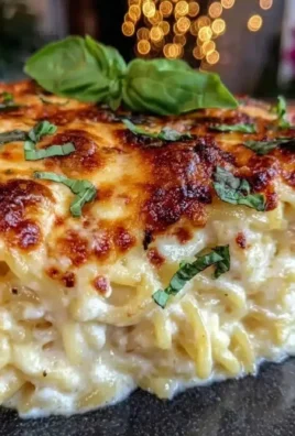 Baked Cream Cheese Spaghetti Casserole served in a dish with cheese on top