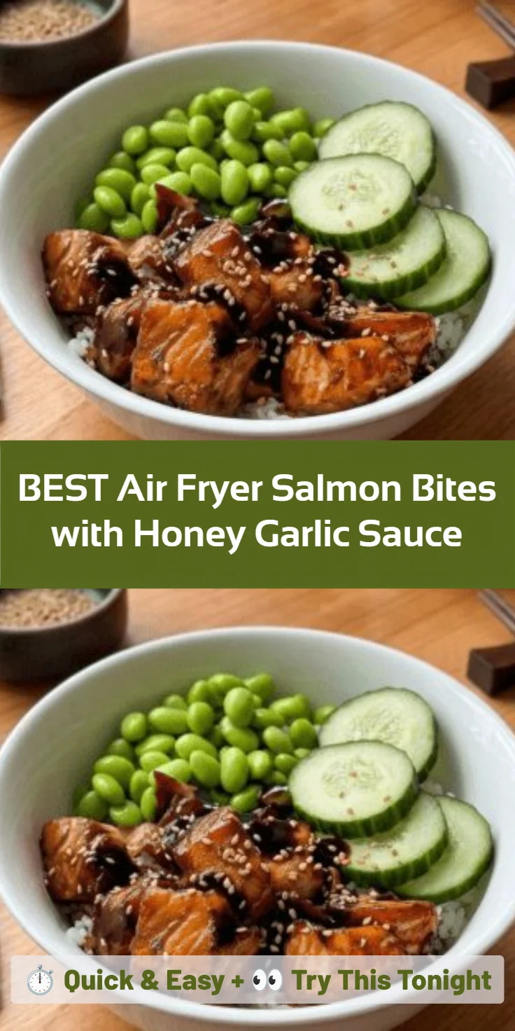 BEST Air Fryer Salmon Bites with Honey Garlic Sauce