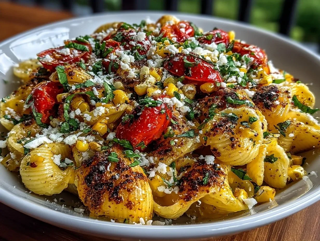 Corn Elote Pasta Salad