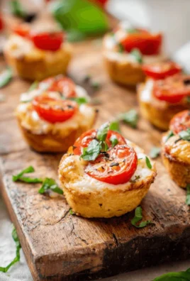 Cottage Cheese Caprese Bites with tomatoes and basil on a platter