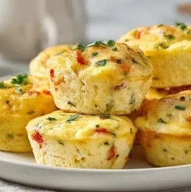 Cottage Cheese Egg Bites served on a plate, ideal for a healthy breakfast.