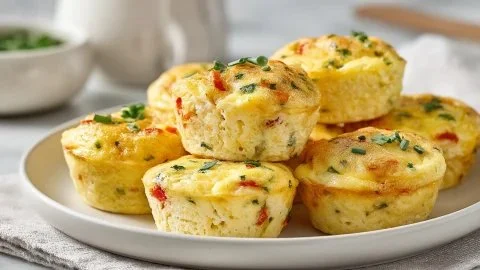 Cottage Cheese Egg Bites served on a plate, ideal for a healthy breakfast.