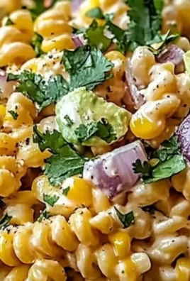 Creamy Mexican Street Corn Pasta Salad with vibrant ingredients and textures
