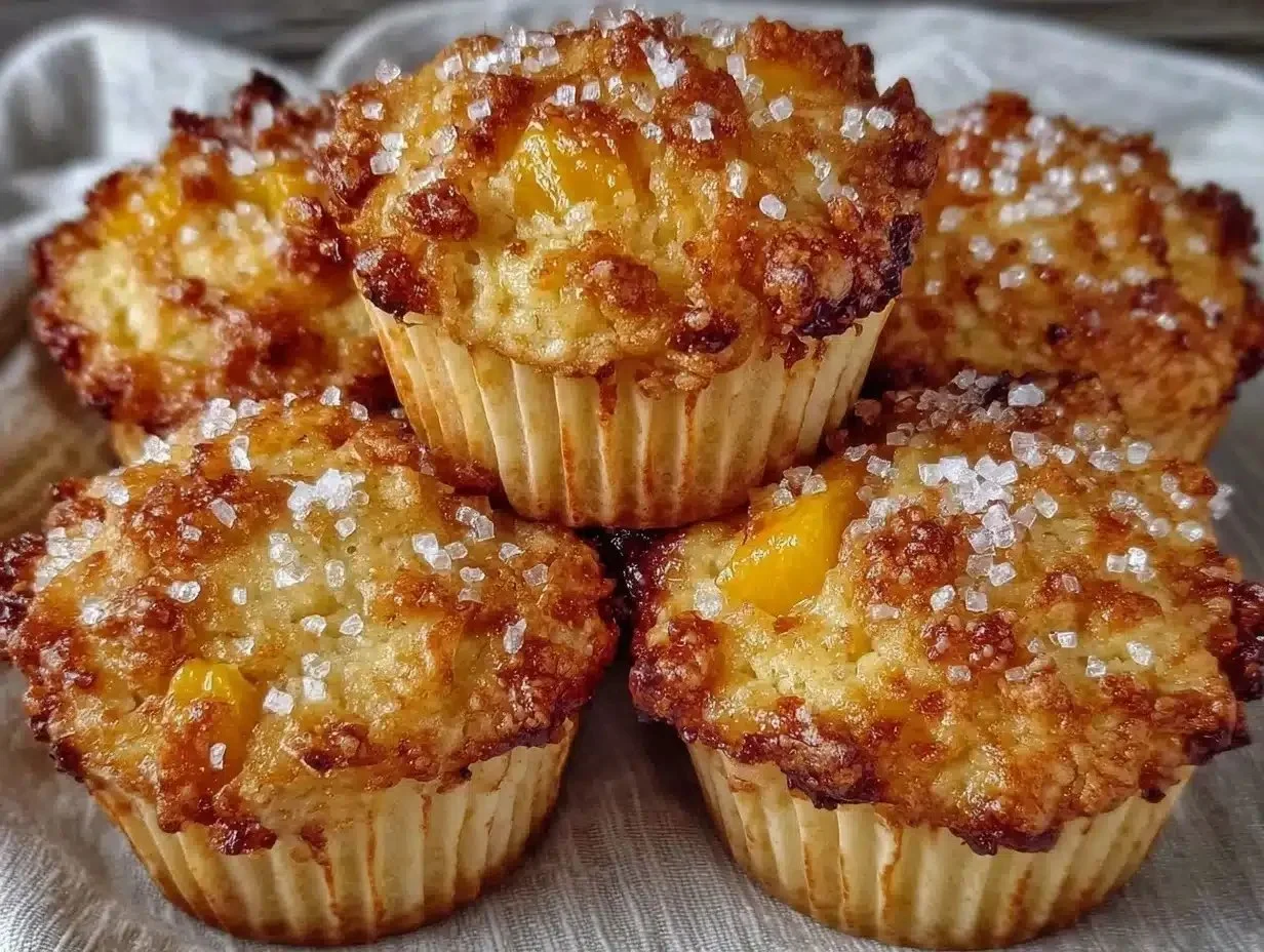 Easy Peach Cobbler Muffins