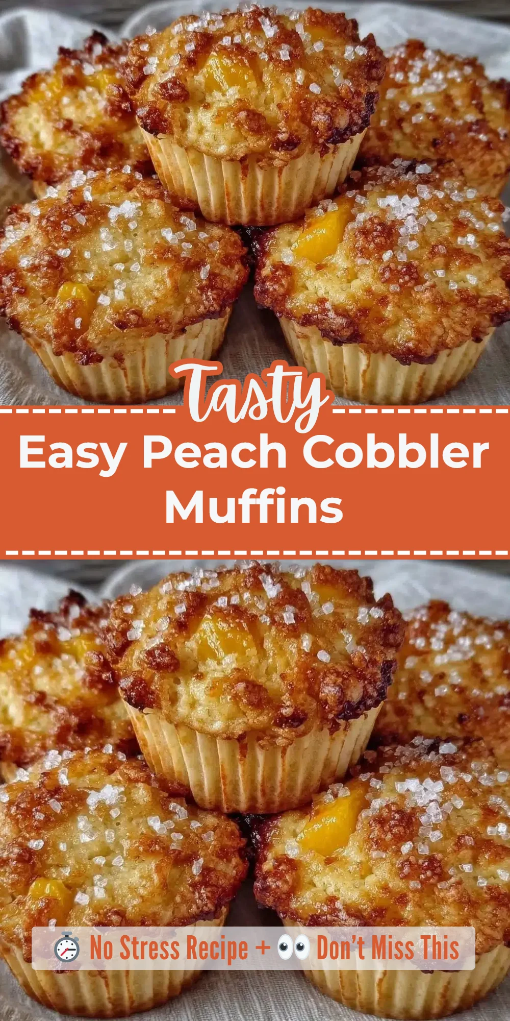 Easy Peach Cobbler Muffins