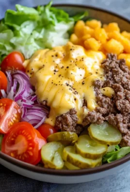 Savory Smash Burger Bowl with toppings and fresh ingredients