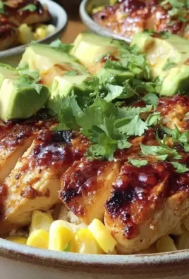 Healthy grilled chicken bowls with avocado and corn for summer meal prep