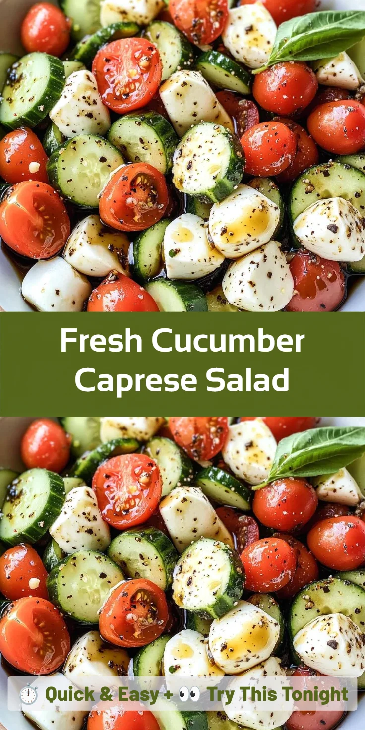 Fresh Cucumber Caprese Salad