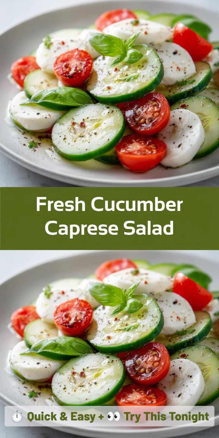 Fresh Cucumber Caprese Salad