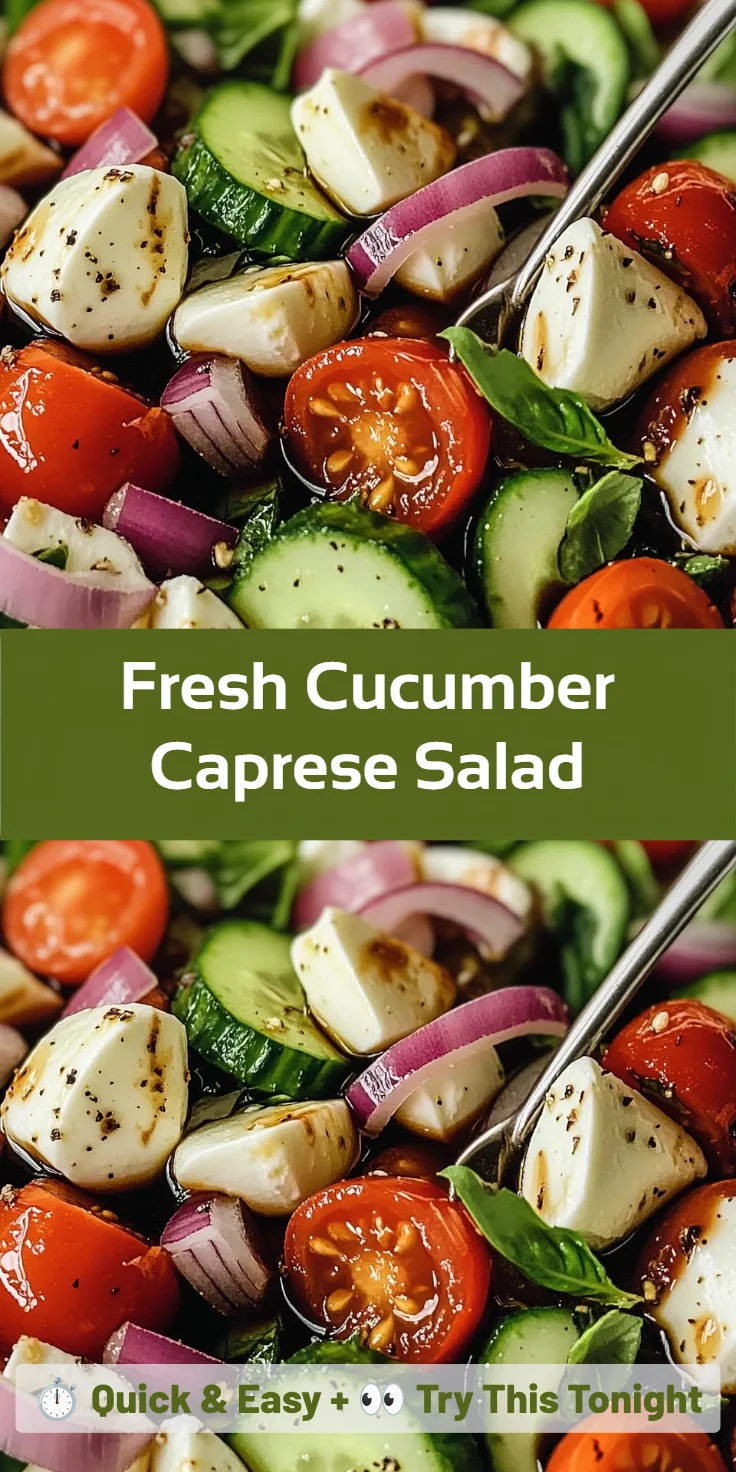 Fresh Cucumber Caprese Salad