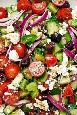 Vibrant Greek Salad with tomatoes, cucumbers, olives, and feta cheese