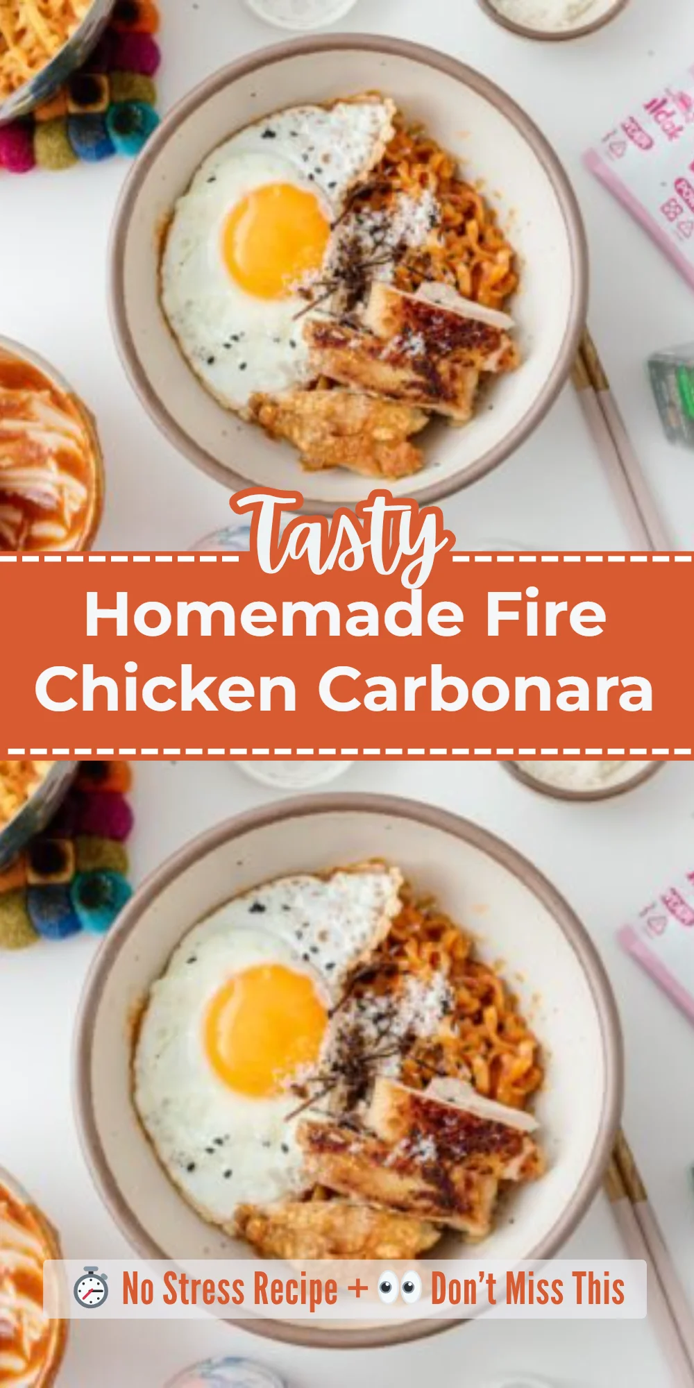 Homemade Fire Chicken Carbonara