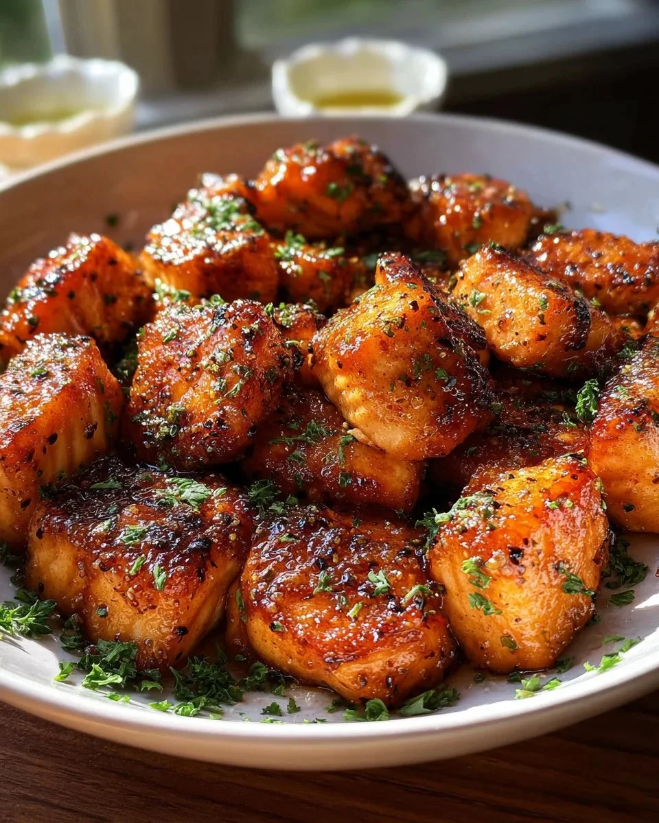 Hot Honey Salmon Bites