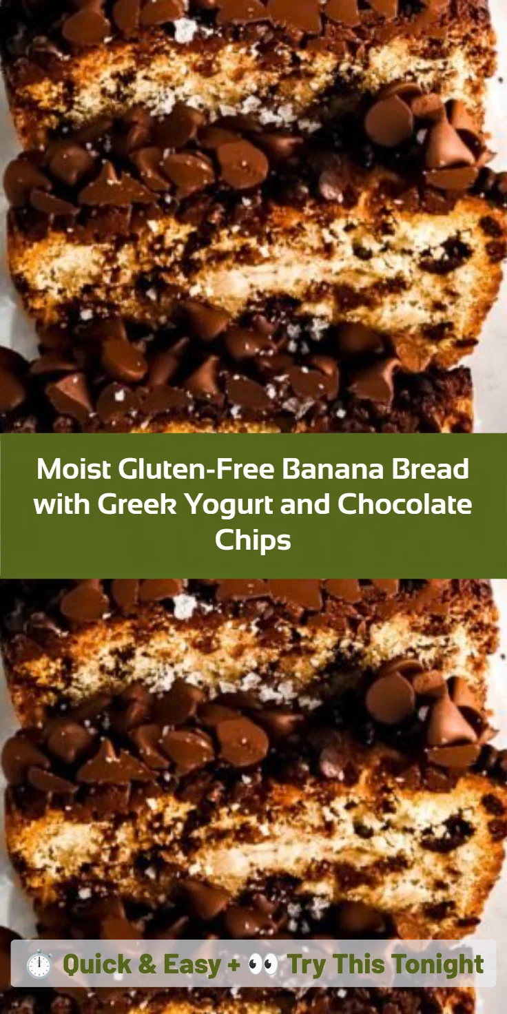 Moist Gluten-Free Banana Bread with Greek Yogurt and Chocolate Chips
