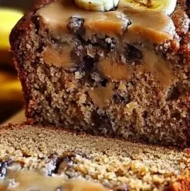 Moist Greek Yogurt Banana Bread sliced and ready for a healthy dessert option
