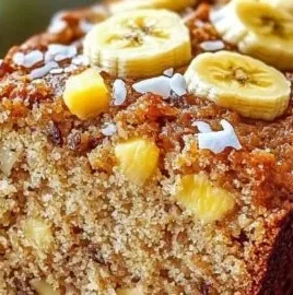Moist Hawaiian banana bread with tropical flavors and ripe bananas