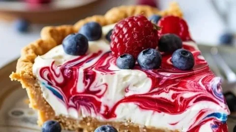 No-Bake 4th of July Swirl Pie