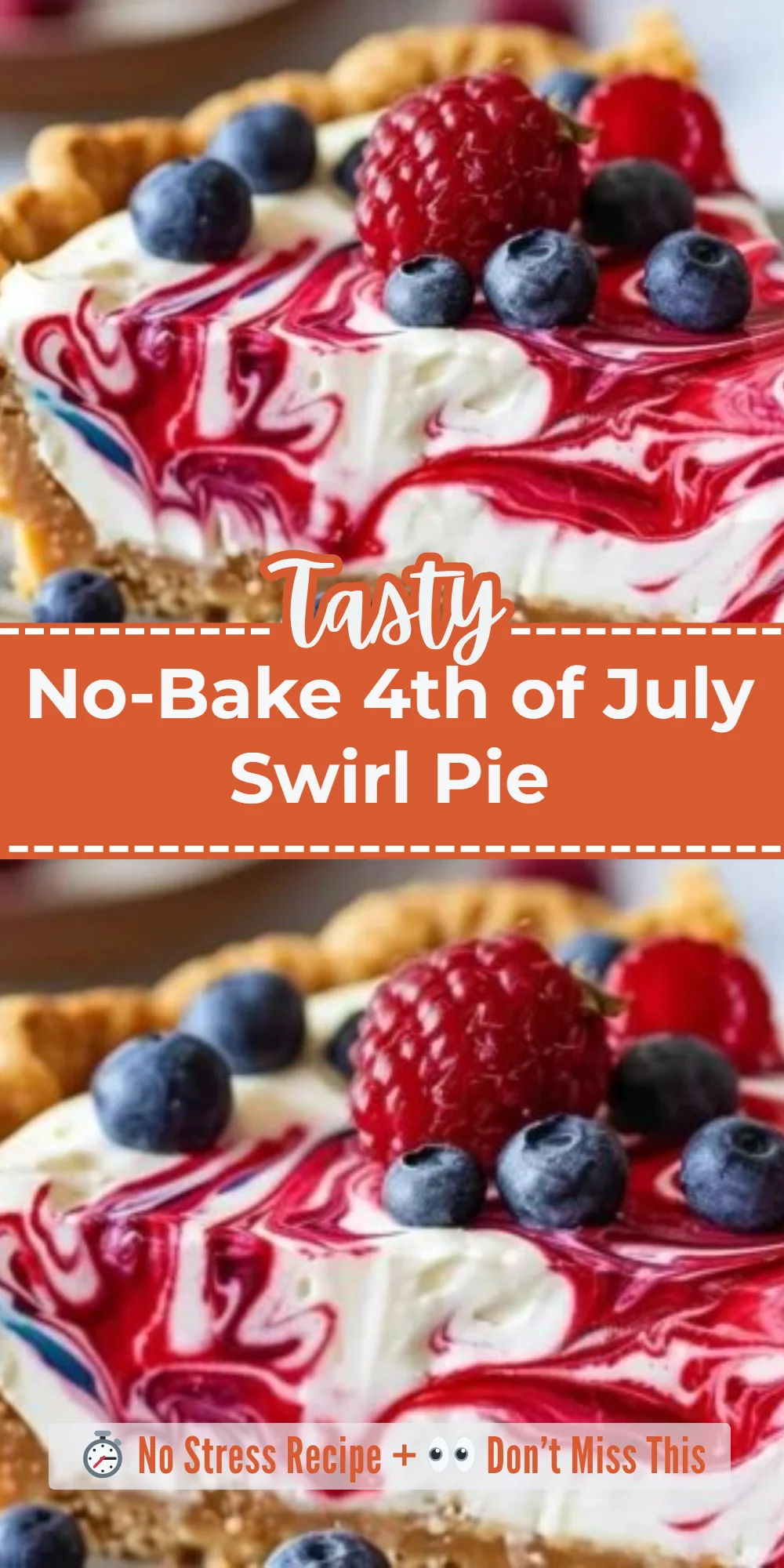 No-Bake 4th of July Swirl Pie