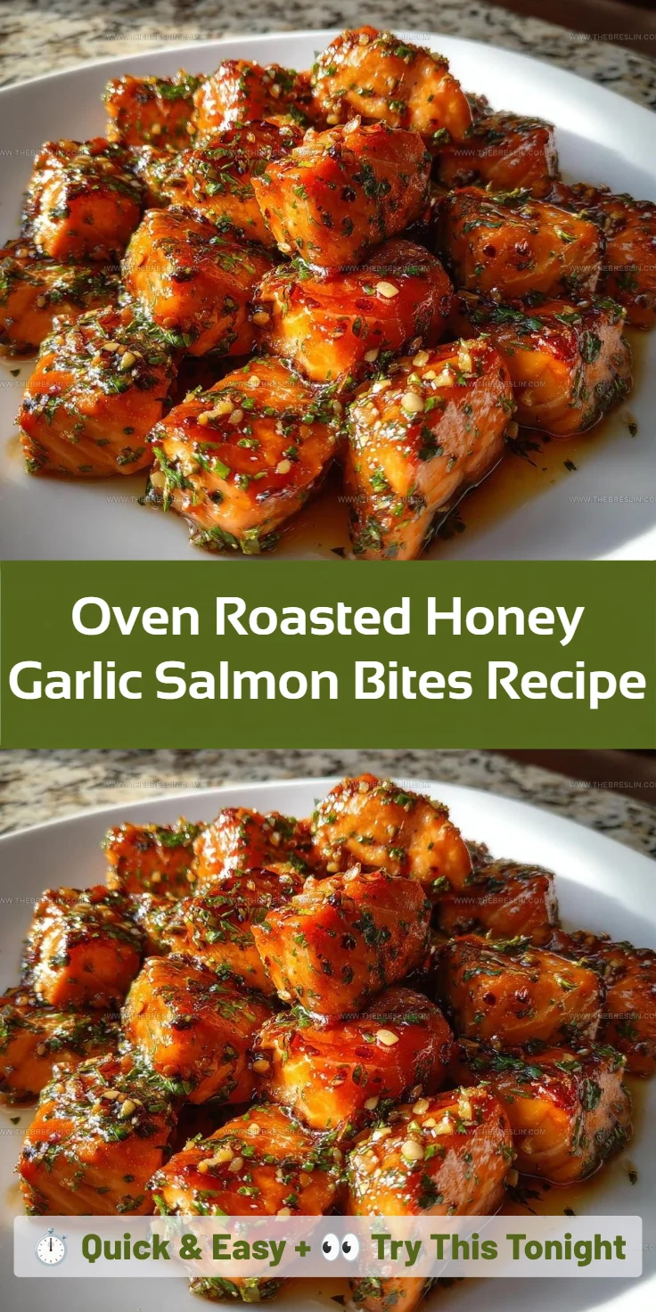 Oven Roasted Honey Garlic Salmon Bites Recipe