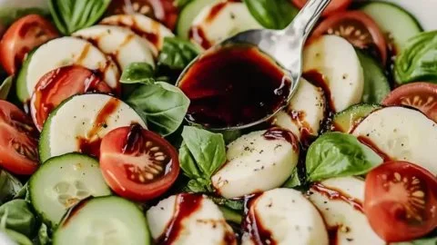 Quick & Easy Cucumber Caprese Salad