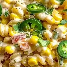 Delicious Mexican Street Corn Pasta Salad served in a bowl with fresh herbs.