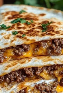 Delicious Smashburger Quesadillas with melted cheese and fillings