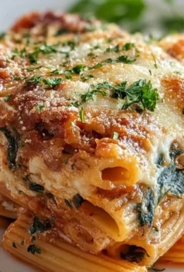 Spinach and Ricotta Pasta Bake topped with cheese and fresh herbs