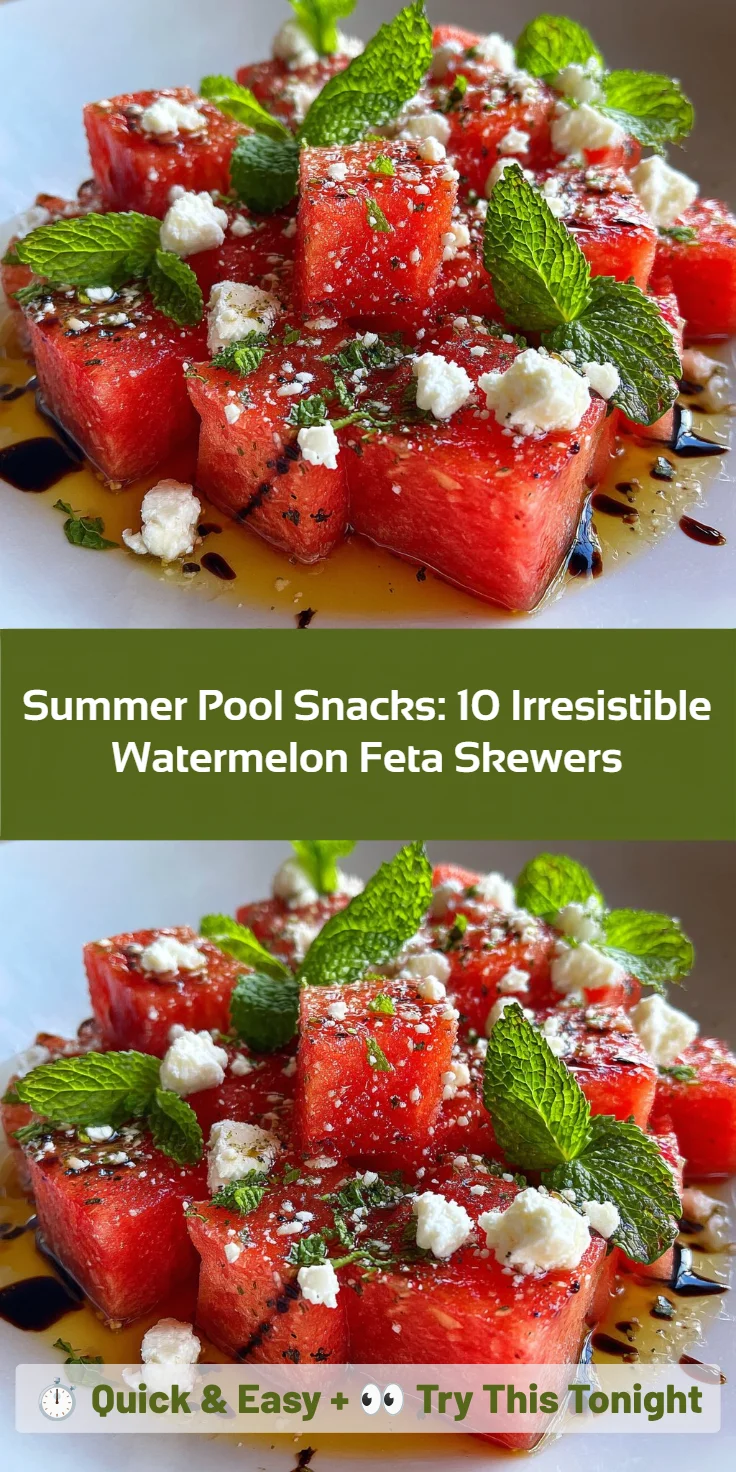 Summer Pool Snacks: 10 Irresistible Watermelon Feta Skewers
