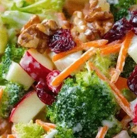 Healthy Broccoli Apple Salad with fresh ingredients and vibrant colors.
