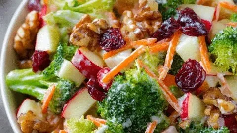 Healthy Broccoli Apple Salad with fresh ingredients and vibrant colors.