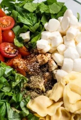 Delicious Caprese Tortellini Salad with fresh ingredients