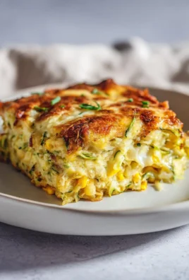 Cheesy zucchini and corn casserole baked to perfection in a dish