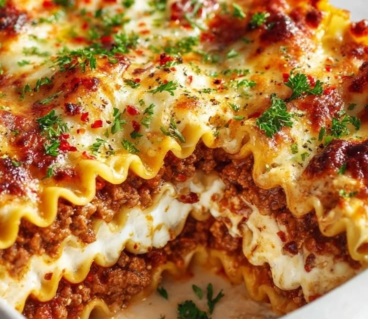 Delicious Million Dollar Italian Lasagna, layered with cheese and rich sauces.