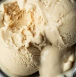 Creamy vegan protein ice cream made with silken tofu in a bowl